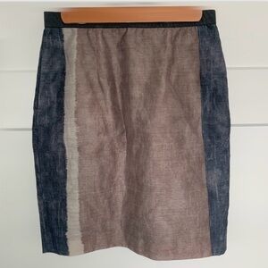 Ann Taylor LOFT Women’s Short Pencil Skirt Colorblock/Paint Art Deco Print SZ. 0